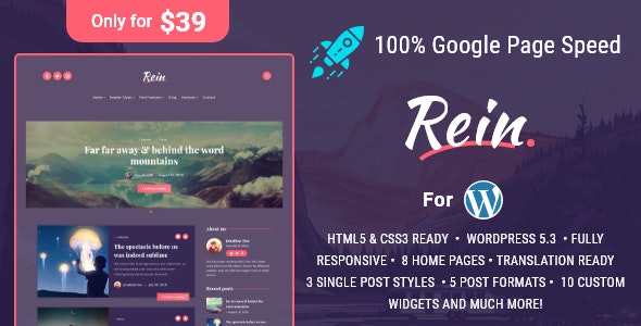  Rein - Mini Lightweight WordPress Dark Theme