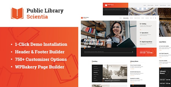 Scientia - Public Library & Book Store Education WordPress Theme