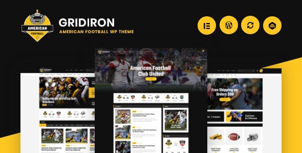  Gridiron - American football website template WordPress theme