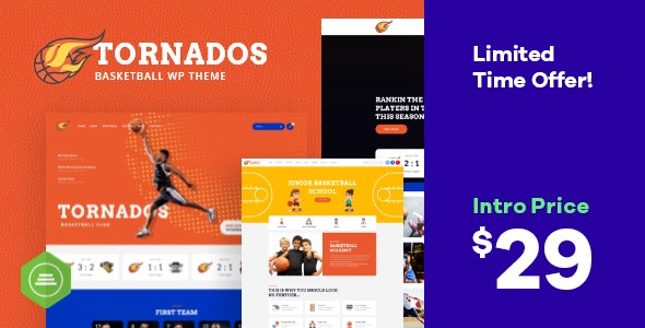 Tornados - Basketball NBA Team WordPress Theme