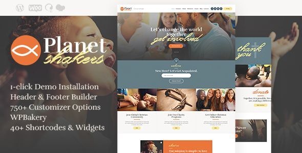 Planet Shakers - Church & Religion WordPress Theme