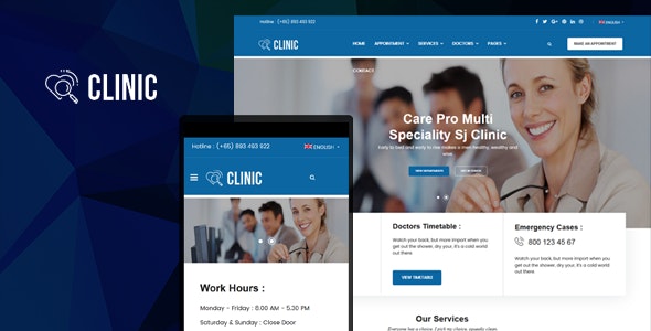 Clinic - 现代响应式医疗保健Joomla模板