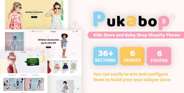 Pukabop - 儿童婴儿服饰用品商店Shopify主题