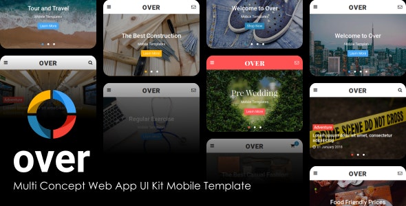 Over - 多概念Web应用程序UI套件手机端模板