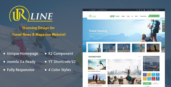 Urline - 旅游攻略日志Joomla模板