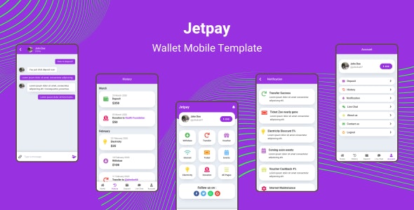 Jetpay - 移动支付钱包HTML5模板