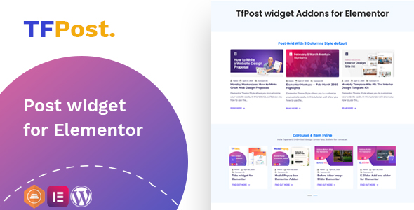 TfPost - Post widget Addons for Elementor 文章小工具插件