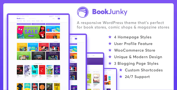 BookJunky - 网上书店电子书网站WordPress模板