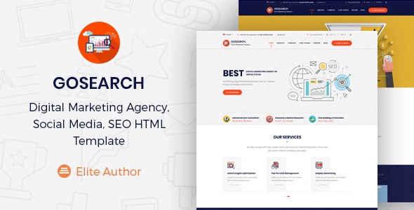GOSEARCH - 数字营销机构网站HTML模板