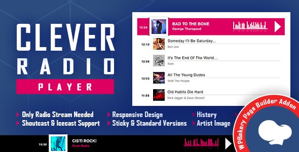 CLEVER - Shoutcast and Icecast Radio Player for WPBakery Page Builder 播放器插件