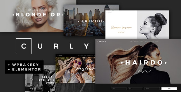  Curly - Fashion hairdresser salon WordPress website template