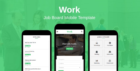 Work - Job Board 求职招聘工作发布HTML5模板