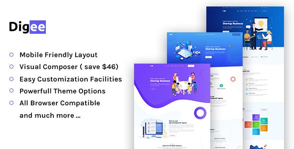  Digee - WordPress theme of digital product marketing agency website