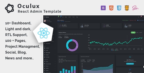 Oculux React - Admin 后台管理面板HTML5模板