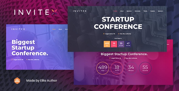 Invitex - 发布会邀请函活动会议网站HTML5模板