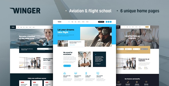 Winger - Aviation & Flight School WordPress Theme