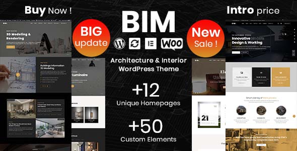 BIM - Architecture & Interior Design Elementor WordPress Theme