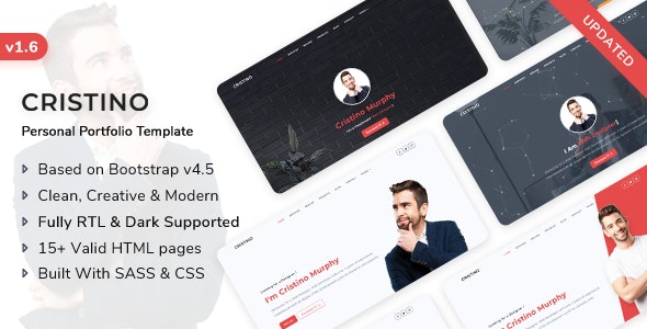 Cristino - 个人作品展示简历网站HTML5模板