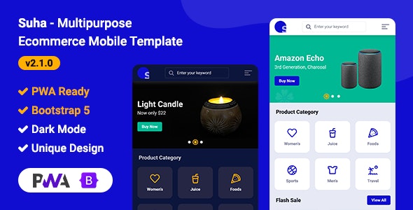  Suha - Multi purpose e-commerce Ecommerce mobile mobile website template