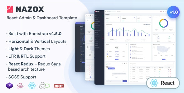 Nazox - React Admin & 后台管理模板