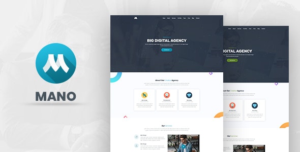 Mano - 极简单页时差效果HTML5企业网站模板