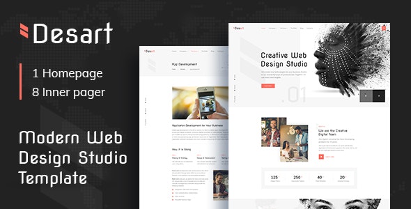 Desart - 创意简约WEB网站设计机构HTML5模板