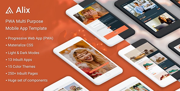 Alix - Multi purpose PWA mobile application app template
