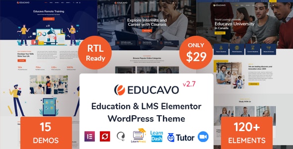 Educavo - Online Courses & Education WordPress Theme