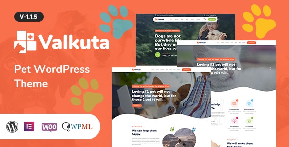  Valkuta - WordPress template for pet store care and foster care website