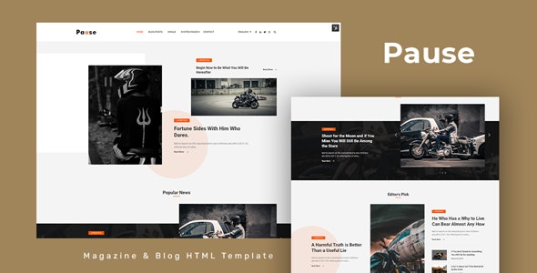 Pause - 博客资讯新闻模板HTML网站模板