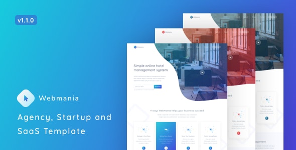 Webmania - 代理机构项目启动SaaS网站模板
