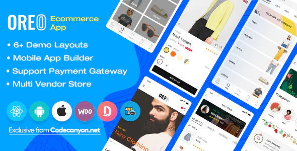  Oreo Fashion - Full React Native application for Woocommerce