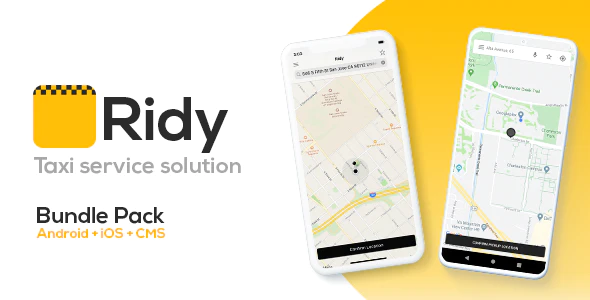  Ridy - Taxi app Android and iOS+background management system