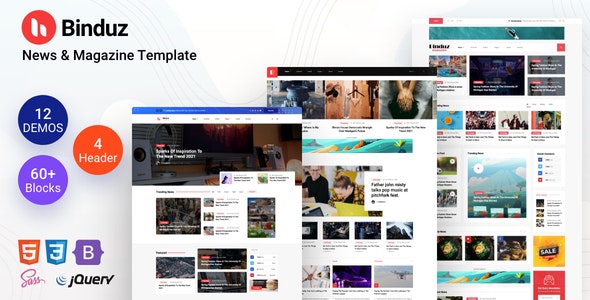 Binduz - 新闻资讯博客杂志网站HTML5模板