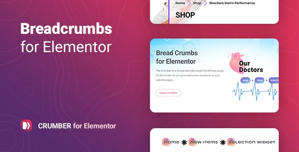  Column - Elementor Bread crumb navigation current position plug-in