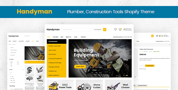 Handyman - 水电施工家政维修企业 Shopify 主题