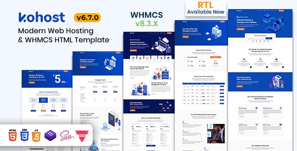 Kohost – 现代虚拟主机域名托管服务 WHMCS 模板