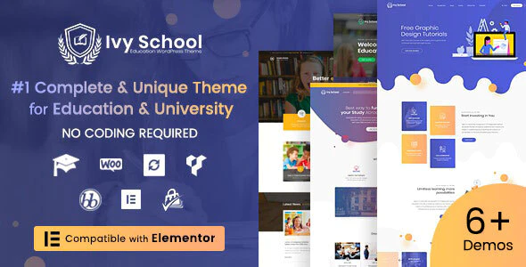  IvyPrep - WordPress online course template of school education and training organization website