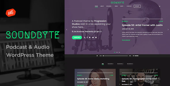  Soundbyte -   Podcast/Audio Video Music Studio WordPress Theme