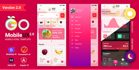  GoMobileUX - Multipurpose HTML Template - Bootstrap 5 Framework 7 Angular 12 Suite