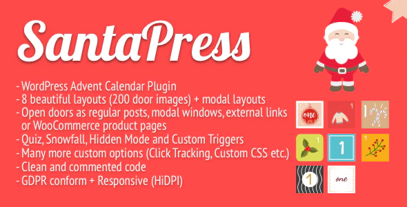  SantaPress - Festival Countdown Calendar Christmas Dressing WordPress Plugin