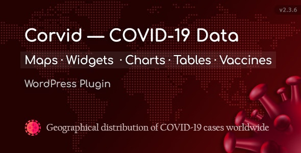  Corvid - WordPress gadget for Covid-19 data map