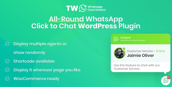  WhatsApp Chat for WordPress and WooCommerce - store customer service support plug-in