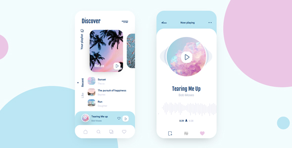  Simple and clean music player ui design code