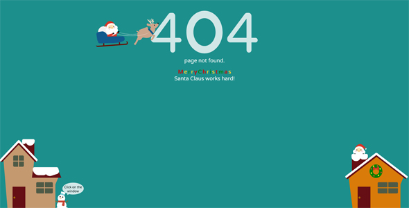  404 Christmas themed pages implemented by CSS3