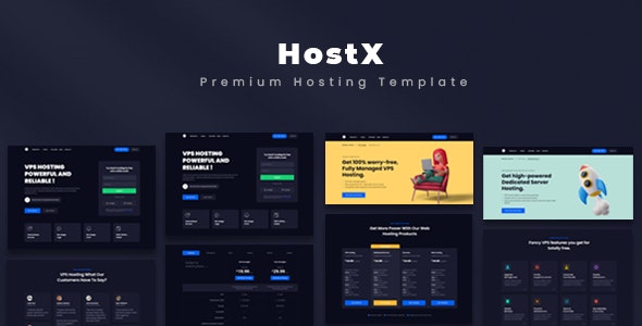 HostX - 高级主机域名空间商托管HTML5模板