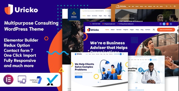 Uricko - 多用途企业咨询公司网站 WordPress 模板