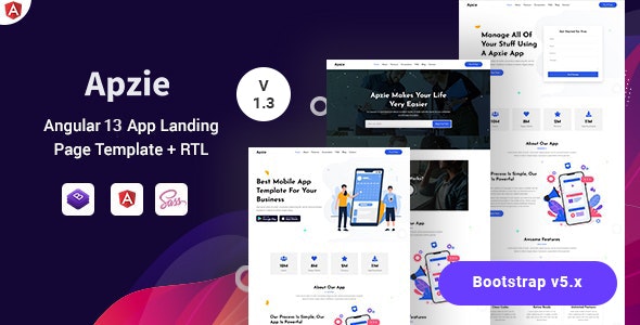  Apzie - Angular 13 APP and SaaS landing page template