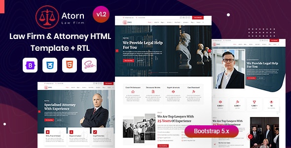 Atorn - 律师事务所法律援助网站HTML5模板