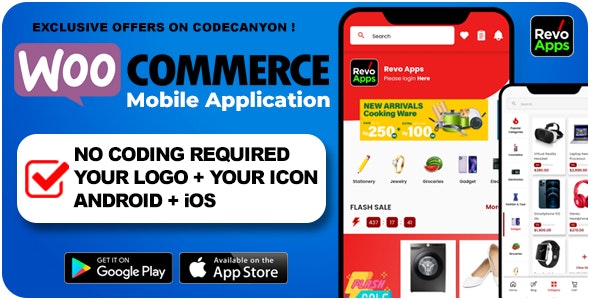 Revo Apps Woocommerce - Flutter 电子商务完整 Android iOS 应用程序